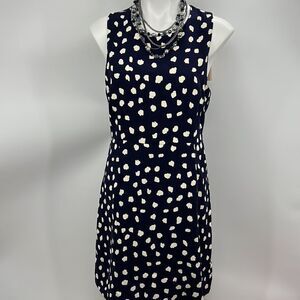Julie Brown navy blue white spots sleeveless dress